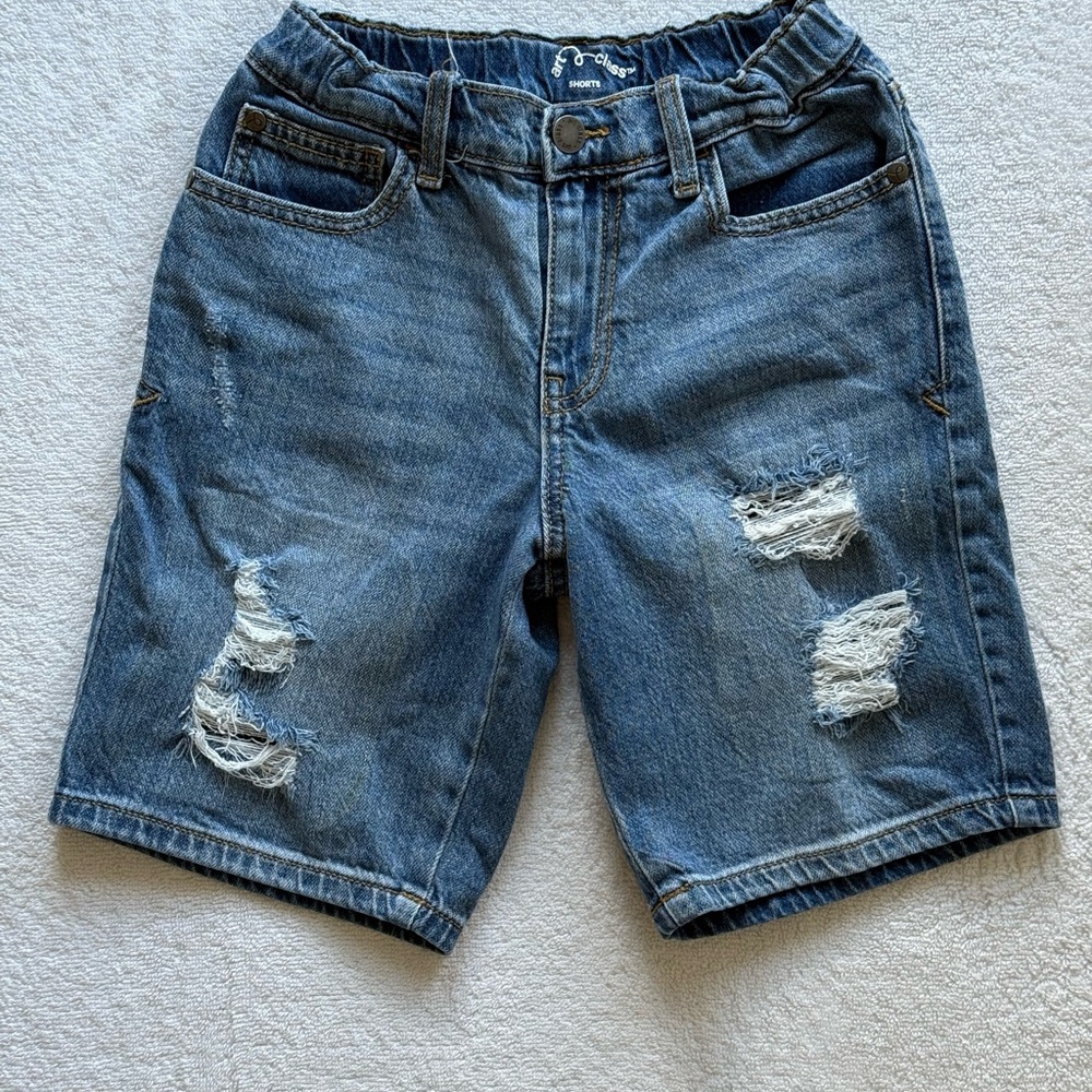 Art Class Distressed Blue Denim Shorts